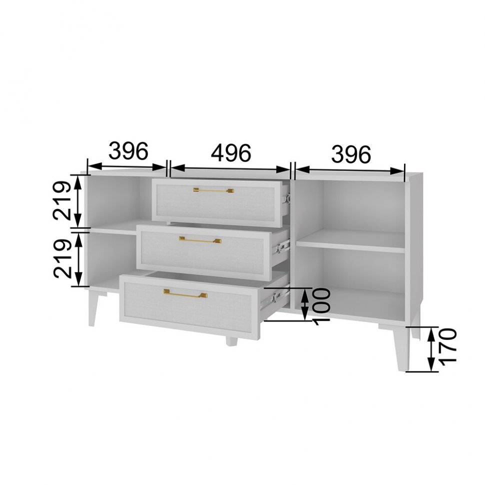 Гостиная модульная Толедо. Белый. Комплект 1