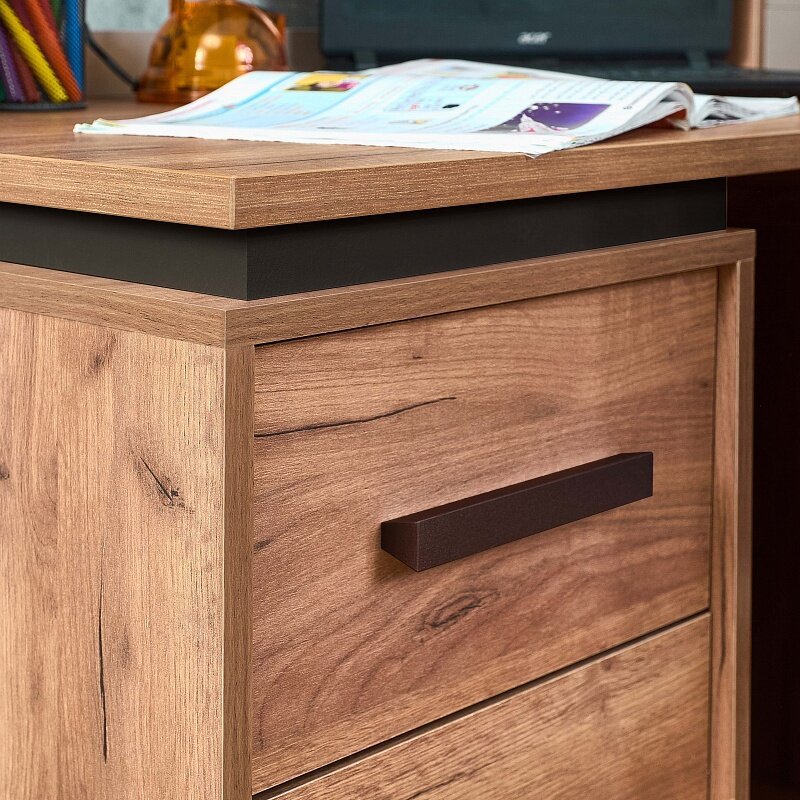 Стол письменный Nature 84 (Глазов) Дуб табачный крафт/Черный