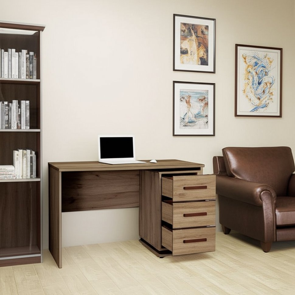 Стол письменный Nature 84 (Глазов) Дуб табачный крафт/Черный