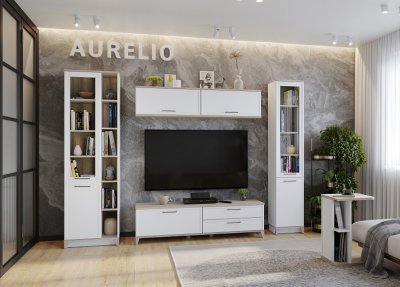 Гостиная Аурелио (Глазов) Белый Комплект 2