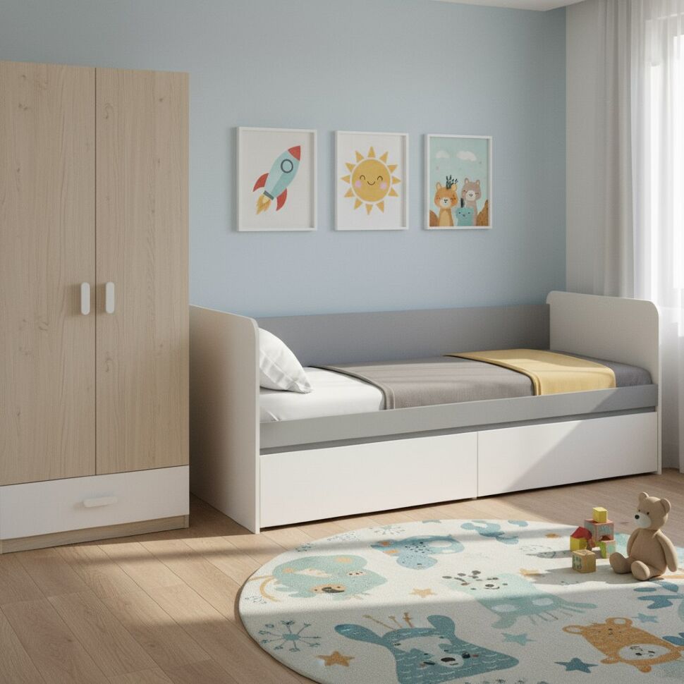 Торонто кровать 11.39 Белый/Серый