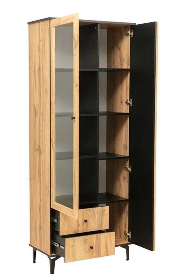 Стенка Либерти 5 (опора h150) Дуб вотан/Черный