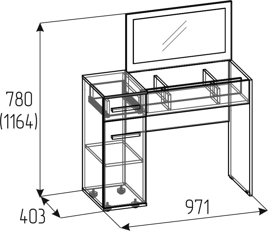 Стол туалетный Норвуд 43 Глазов-мебель