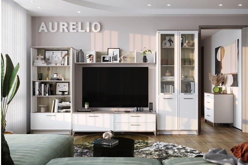 Гостиная Аурелио (Глазов) Белый Комплект 1