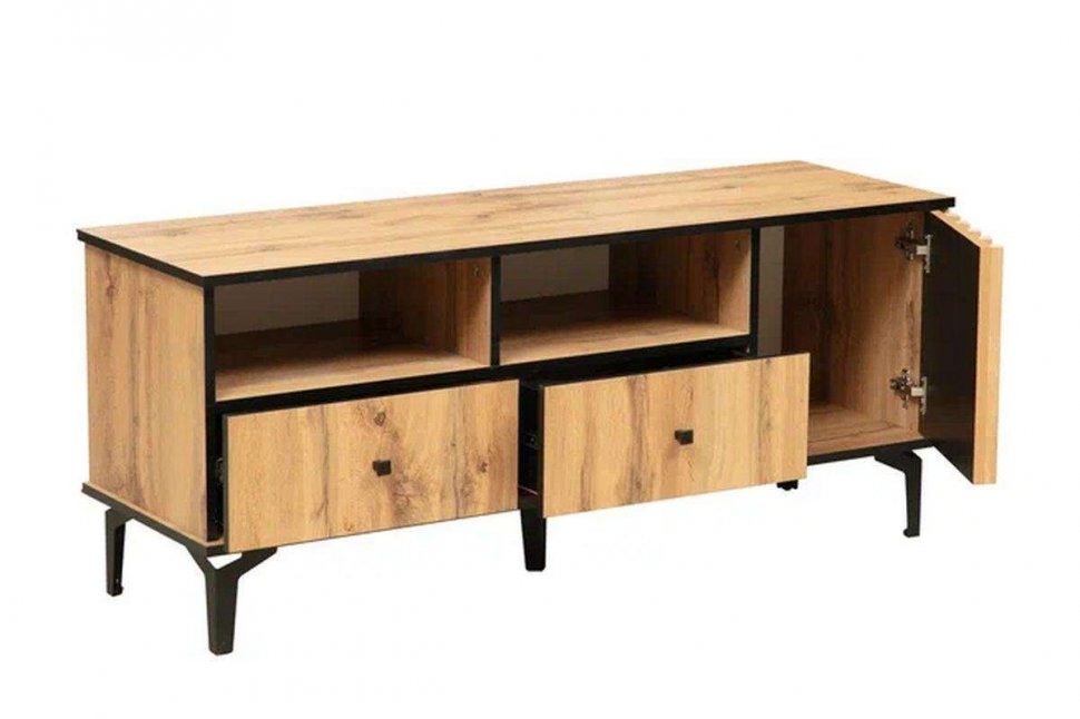 Стенка Либерти 6 (опора h150) Дуб вотан/Черный