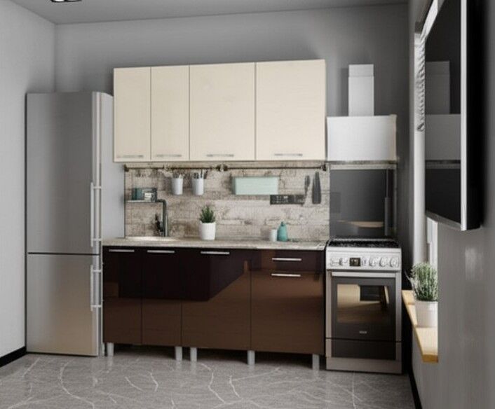 Кухня Танго 1,6 м, Ваниль, Горький шоколад