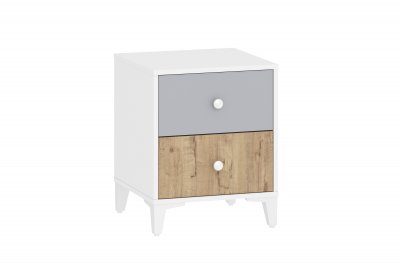 НМ 041.11 тумба прикроватная Морти Дуб Бунратти/белый/серый