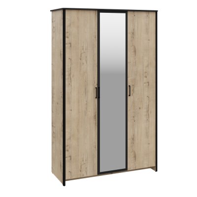 Шкаф 3-дверный с зеркалом Берлин 8 (Ижмебель) Дуб Ирландский