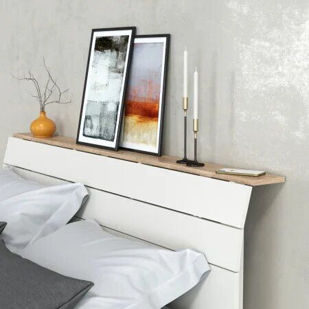 Муссон кровать 11.41 Дуб Эндгрейн/Белый