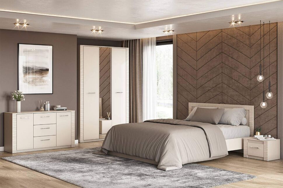 Комод двухстворчатый Калипсо, Бежевый