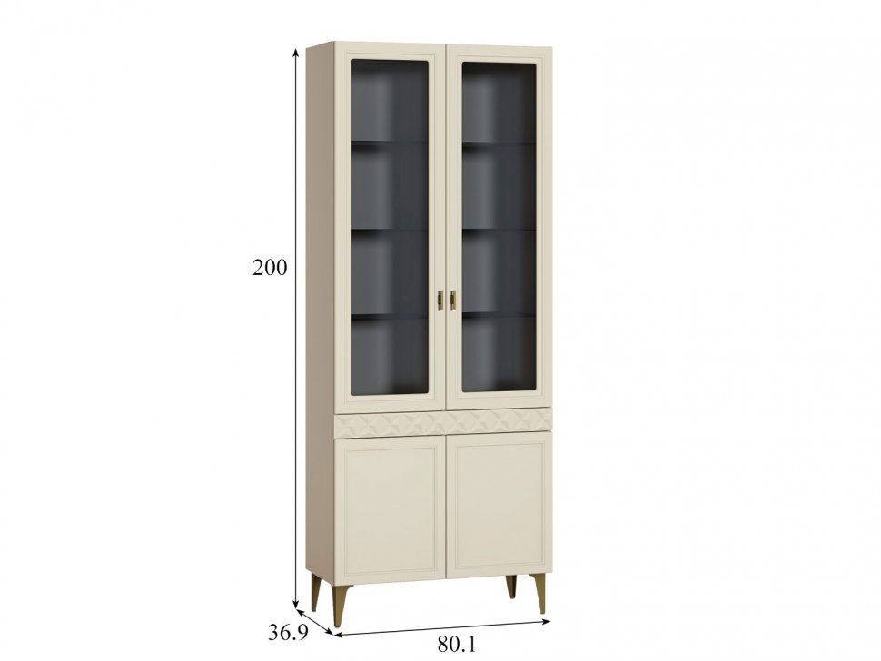 Марион шкаф-витрина 16.397.02 Слоновая кость