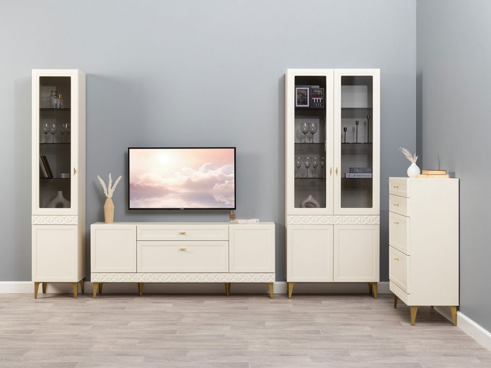 Марион шкаф-витрина 16.397.02 Слоновая кость