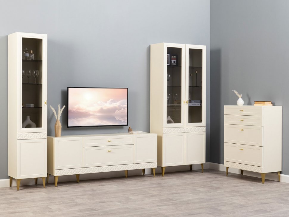 Марион шкаф-витрина 16.397.02 Слоновая кость