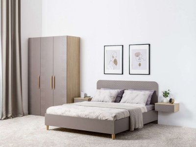 Спальня Амьен  комплект 2 Плэйн/Веллюто Капучино
