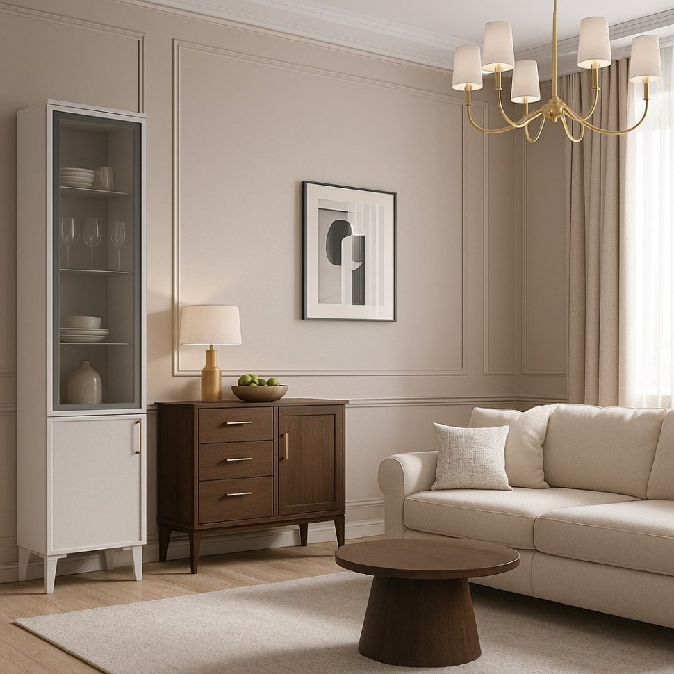 Пенал-витрина Толедо ТШ-1, Белый