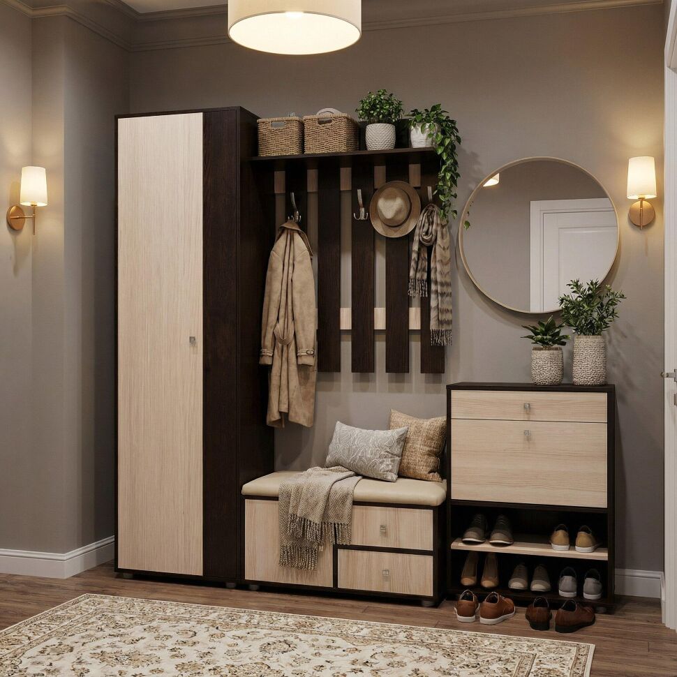 Прихожая Мини-Лайт компл. 6 венге/ясень шимо светлый