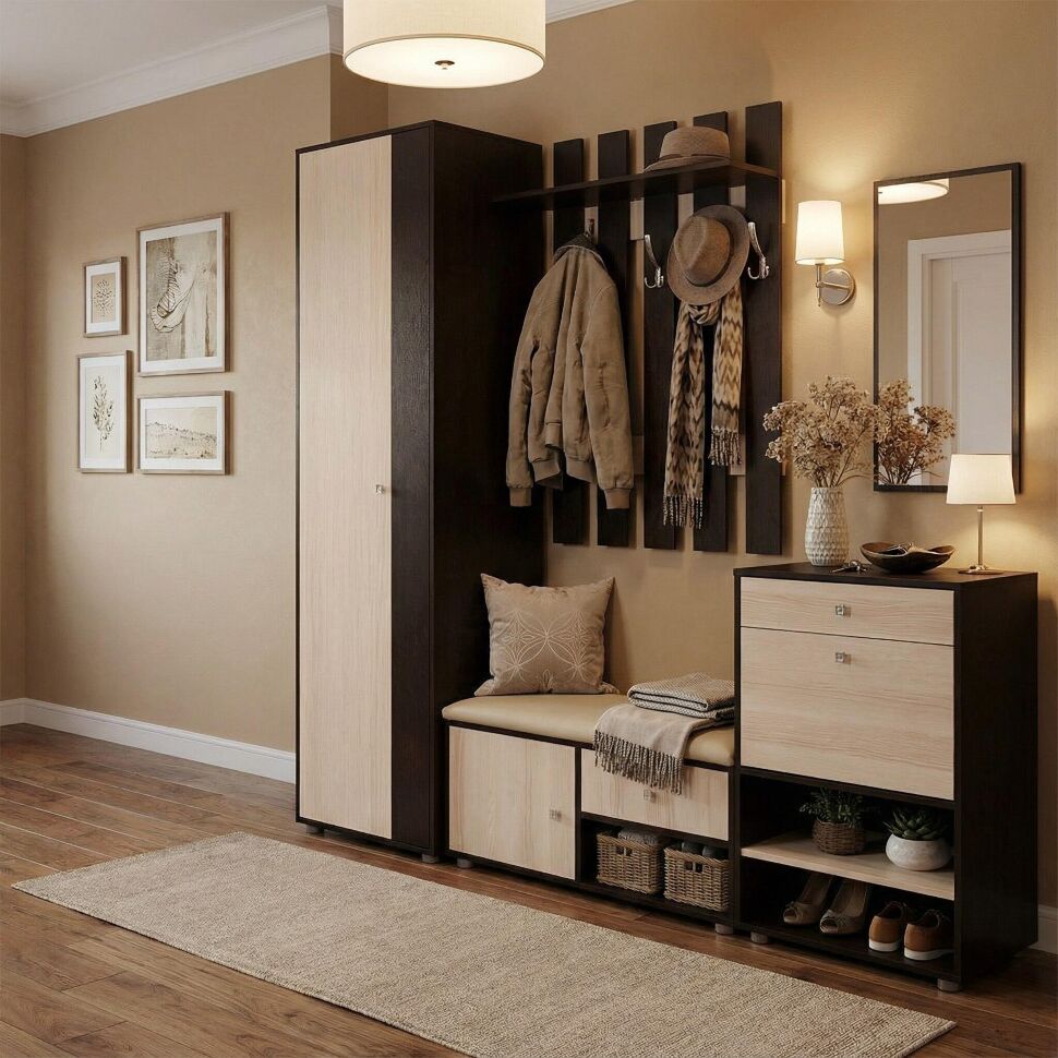 Прихожая Мини-Лайт компл. 6 венге/ясень шимо светлый