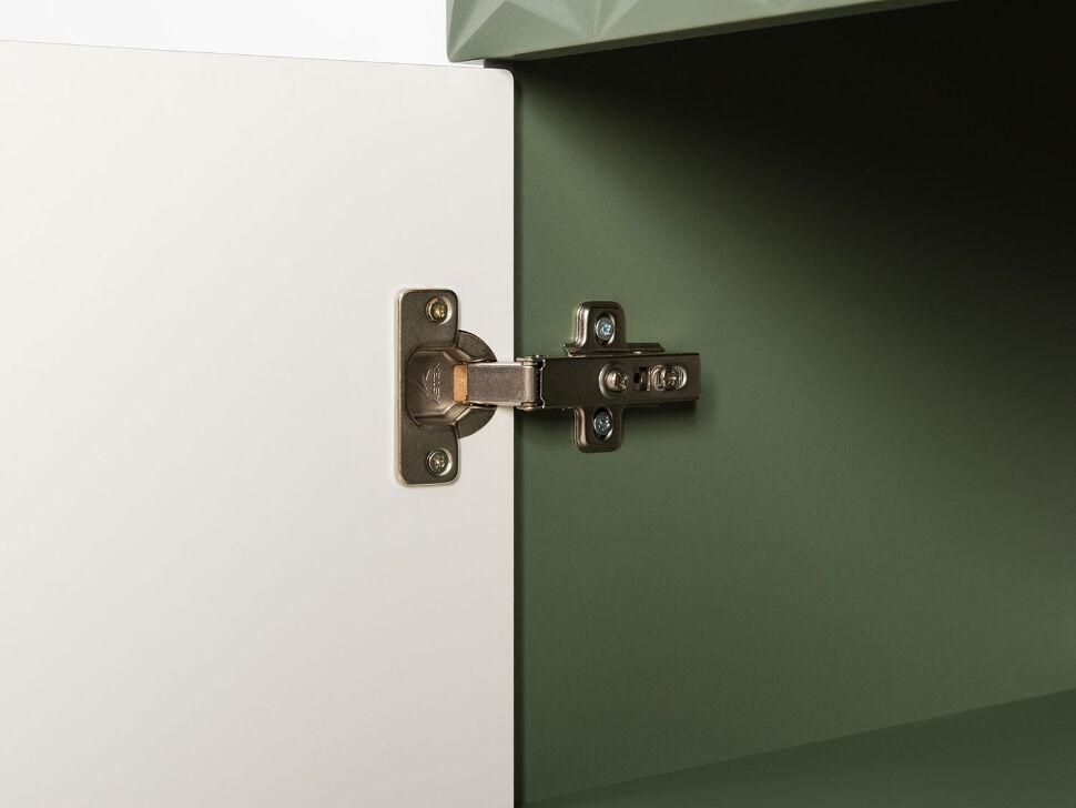 Марион шкаф-витрина 16.397.02 Дымчатый зеленый / Олива шагрень