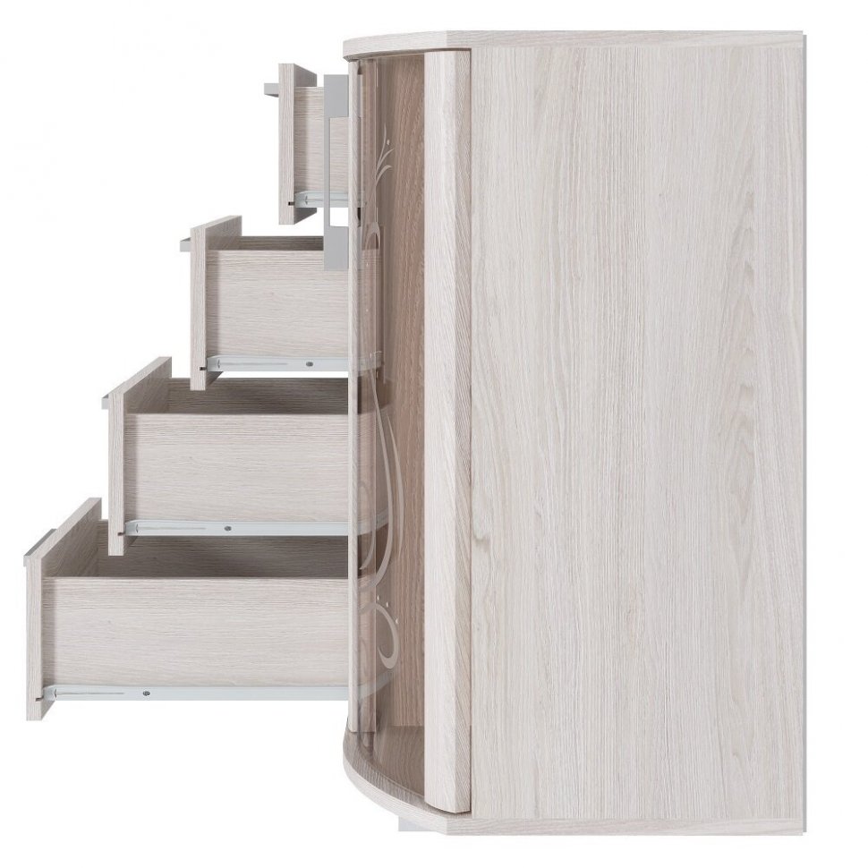 Комод-витрина Флорида (БТС) Ясень белый