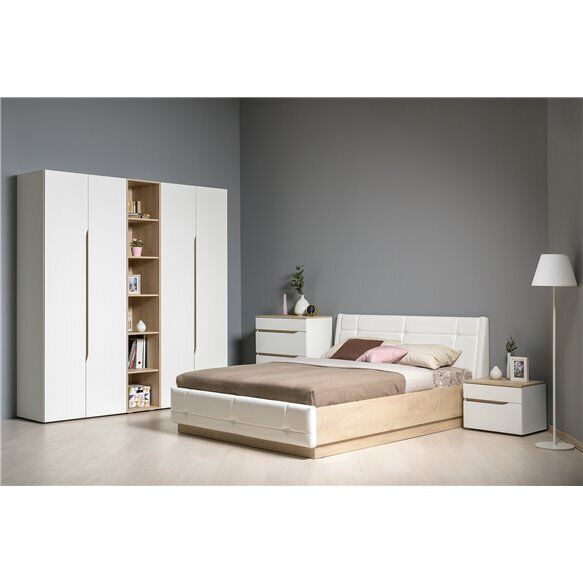 Муссон Тумба прикроватная 16.03 белый/дуб эндгрейн