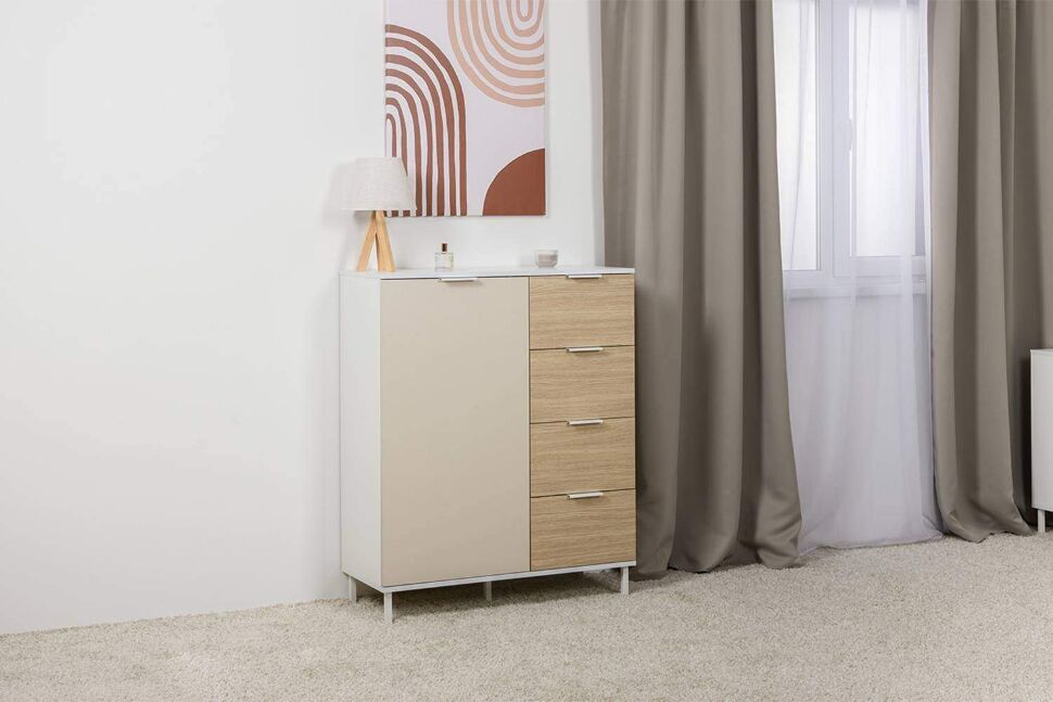 Комод Марвэл 16.234.01 Белый, Сатин, Плэйн