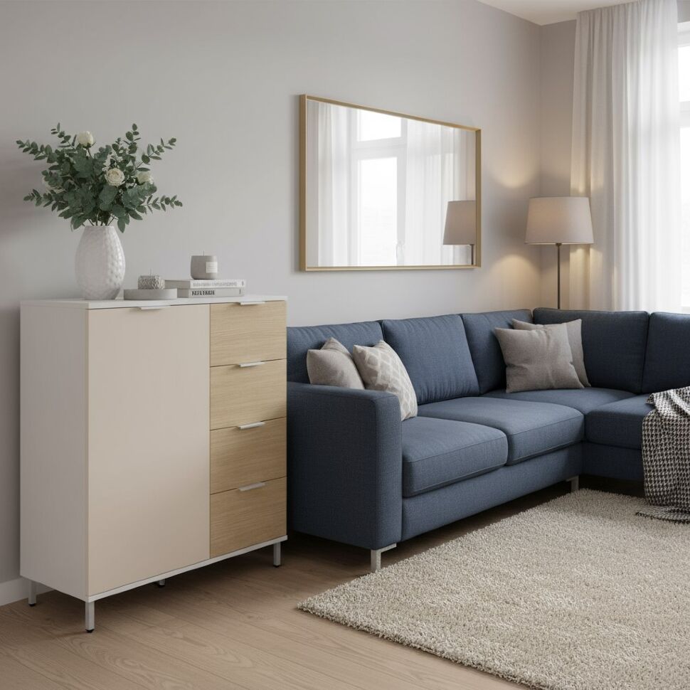 Комод Марвэл 16.234.01 Белый, Сатин, Плэйн