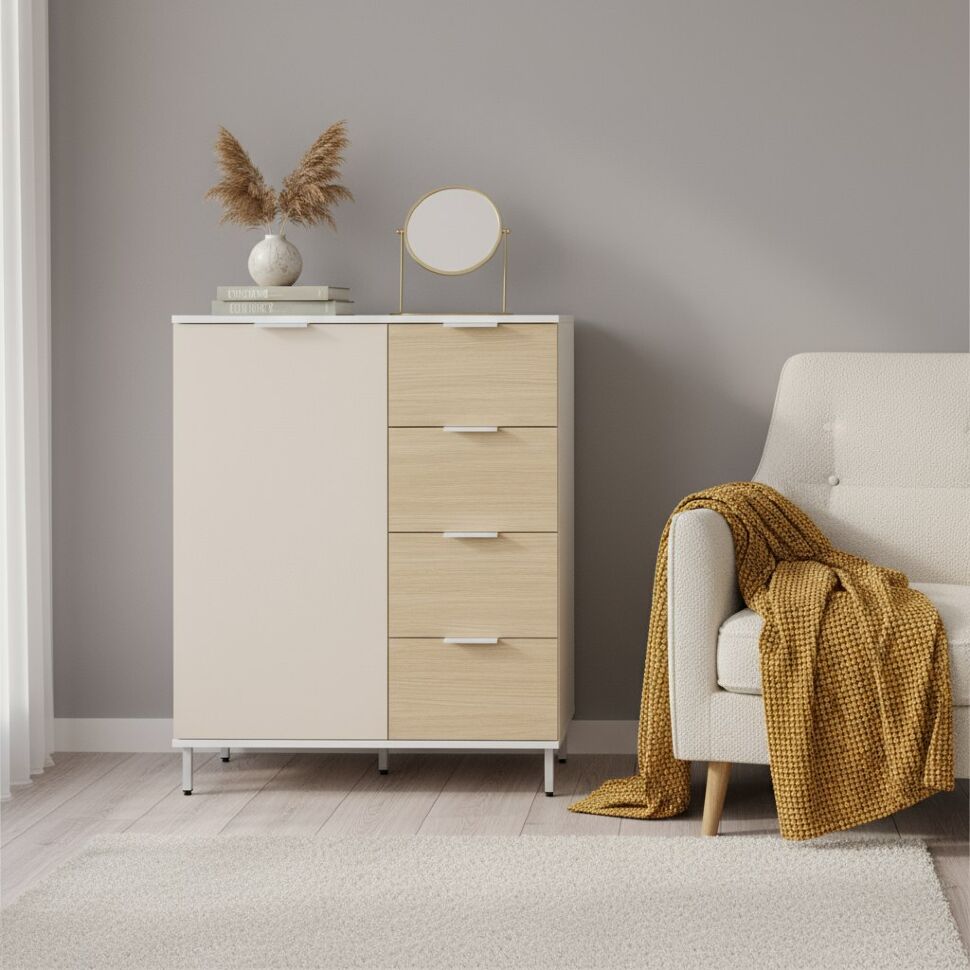 Комод Марвэл 16.234.01 Белый, Сатин, Плэйн