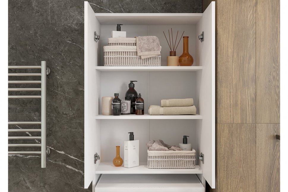 Пенал 640 с нишей для стиральной машины, Белый