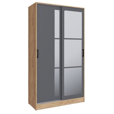 Шкаф-купе Стиль-2 120, Дуб Крафт Золотой, Графит серый