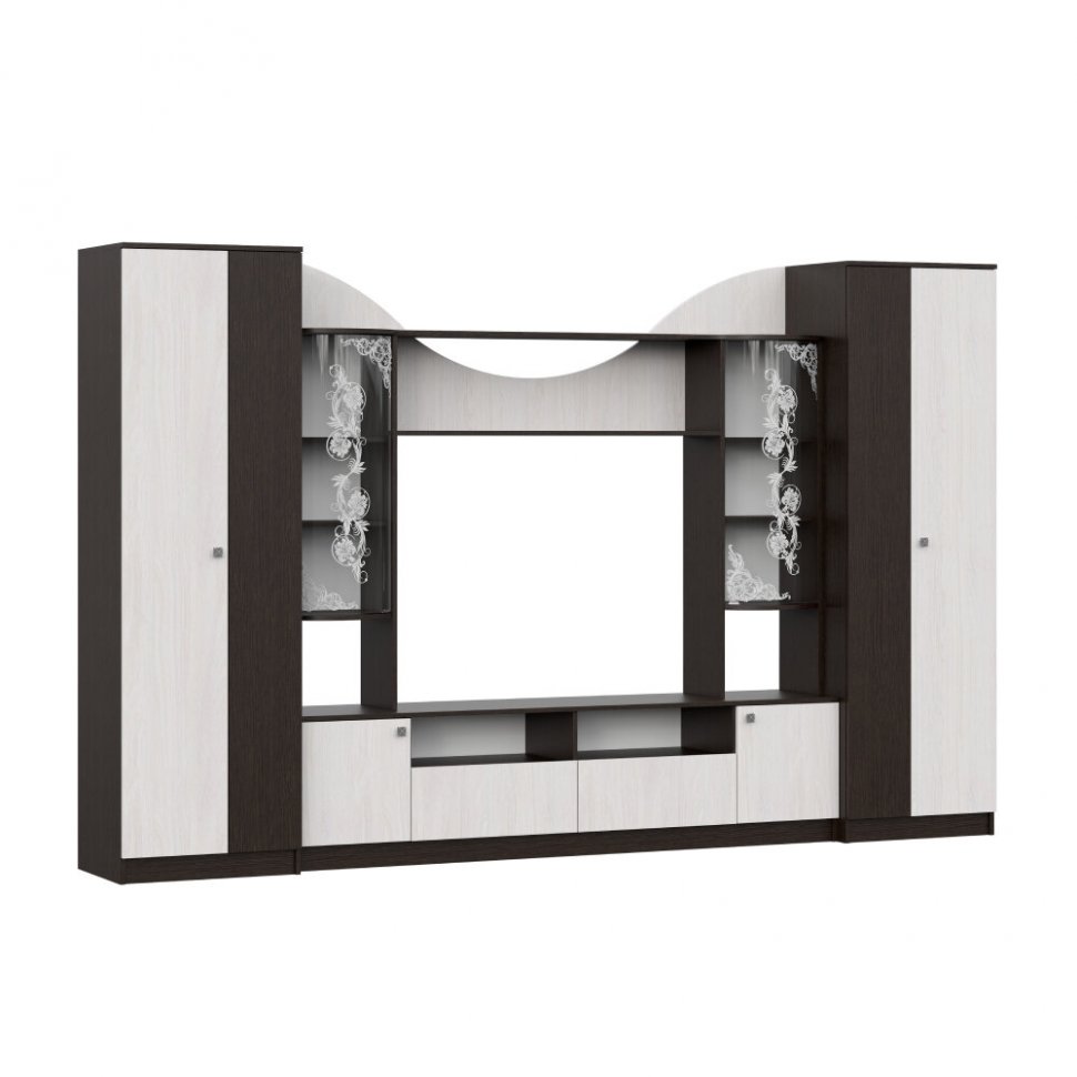 Стенка в гостиную МГС-8 (Арника) Венге / Ясень Анкор светлый