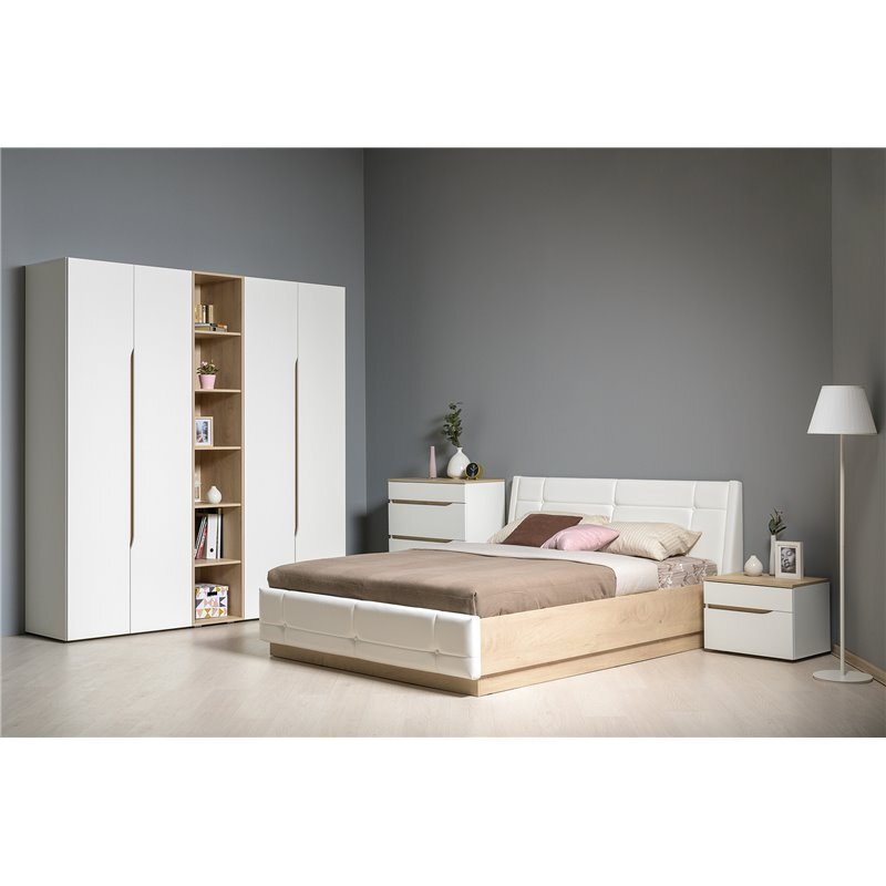 Муссон Шкаф двухстворчатый 13.198 белый/дуб эндгрейн