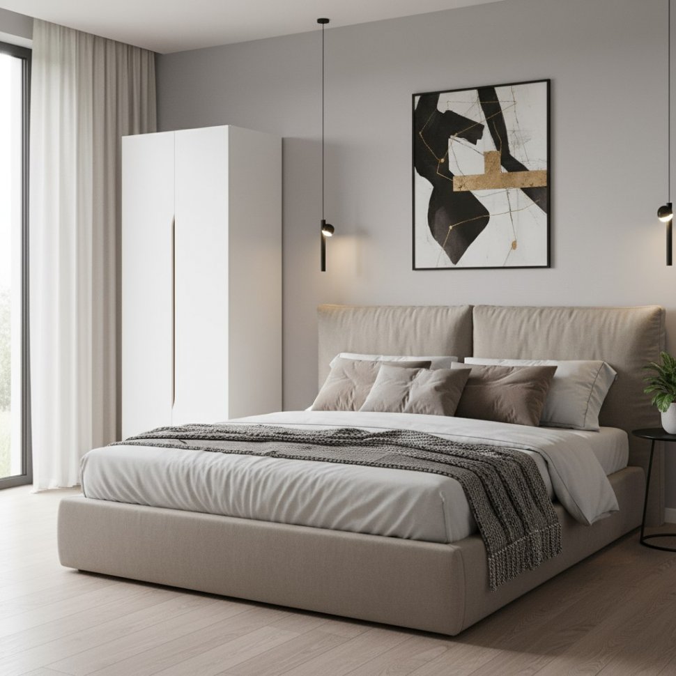 Муссон Шкаф двухстворчатый 13.198 белый/дуб эндгрейн