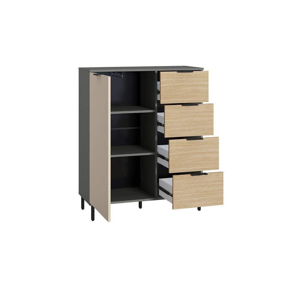 Комод Марвэл 16.234.01 Темно-серый, Сатин, Плэйн