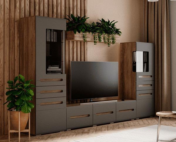 Гостиная Наоми БТС (Графит) Комплект 2