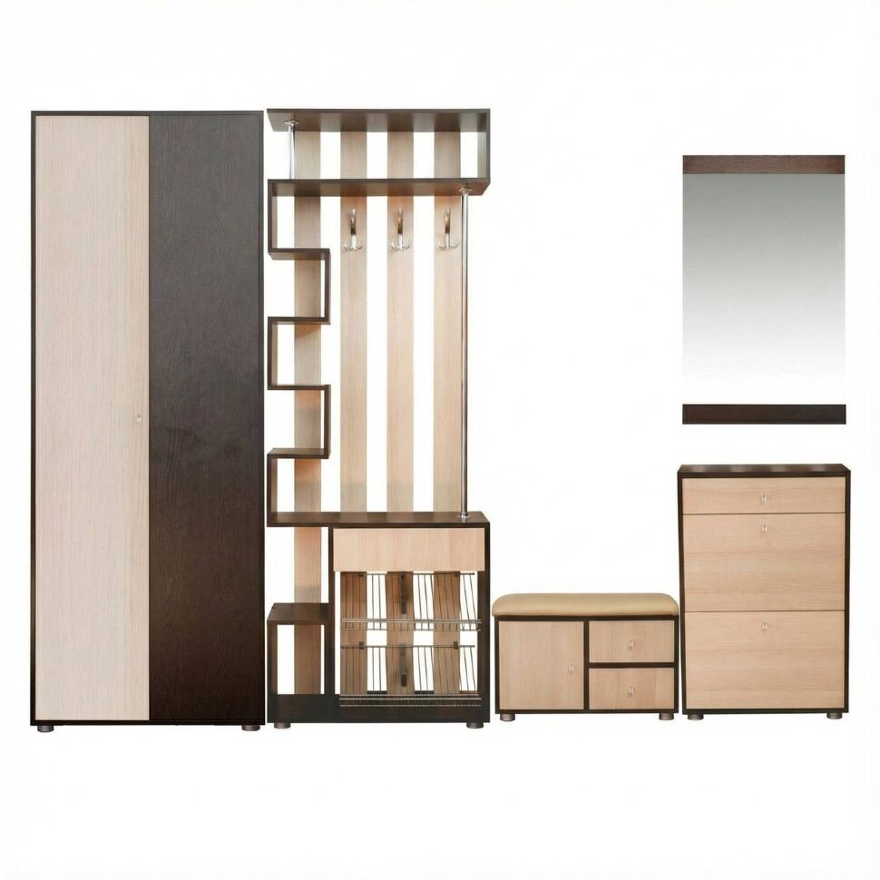 Прихожая Мини-Лайт комл. 4 венге/ясень шимо светлый