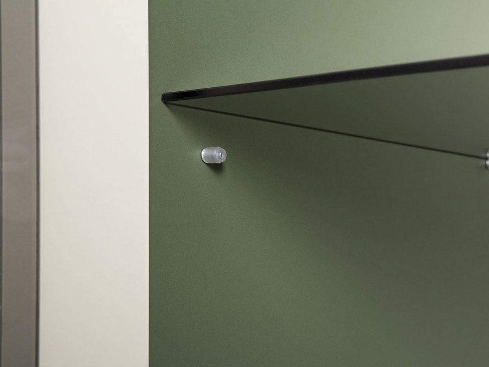 Марион шкаф-витрина 16.397.01 Дымчатый зеленый / Олива шагрень