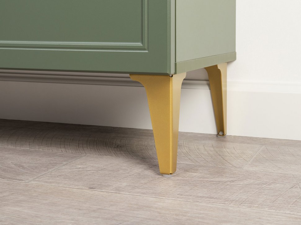 Марион шкаф-витрина 16.397.01 Дымчатый зеленый / Олива шагрень