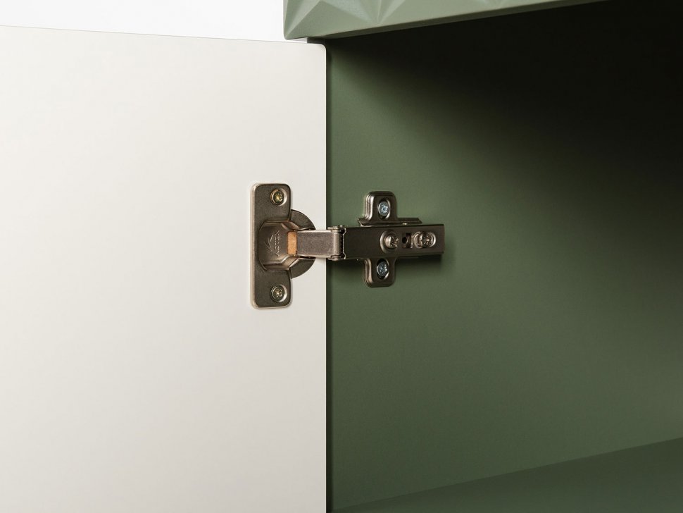 Марион шкаф-витрина 16.397.01 Дымчатый зеленый / Олива шагрень