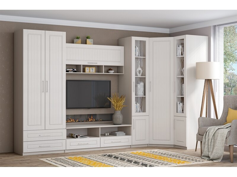 Аллегро 9 шкаф угловой Роммб / Бодега белая/Сандал белый