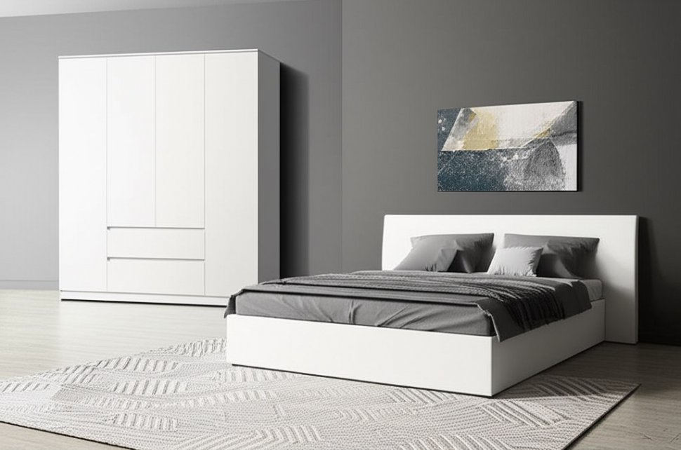 Шкаф 4-х створчатый Симпл ШК-13 (БТС) Белый