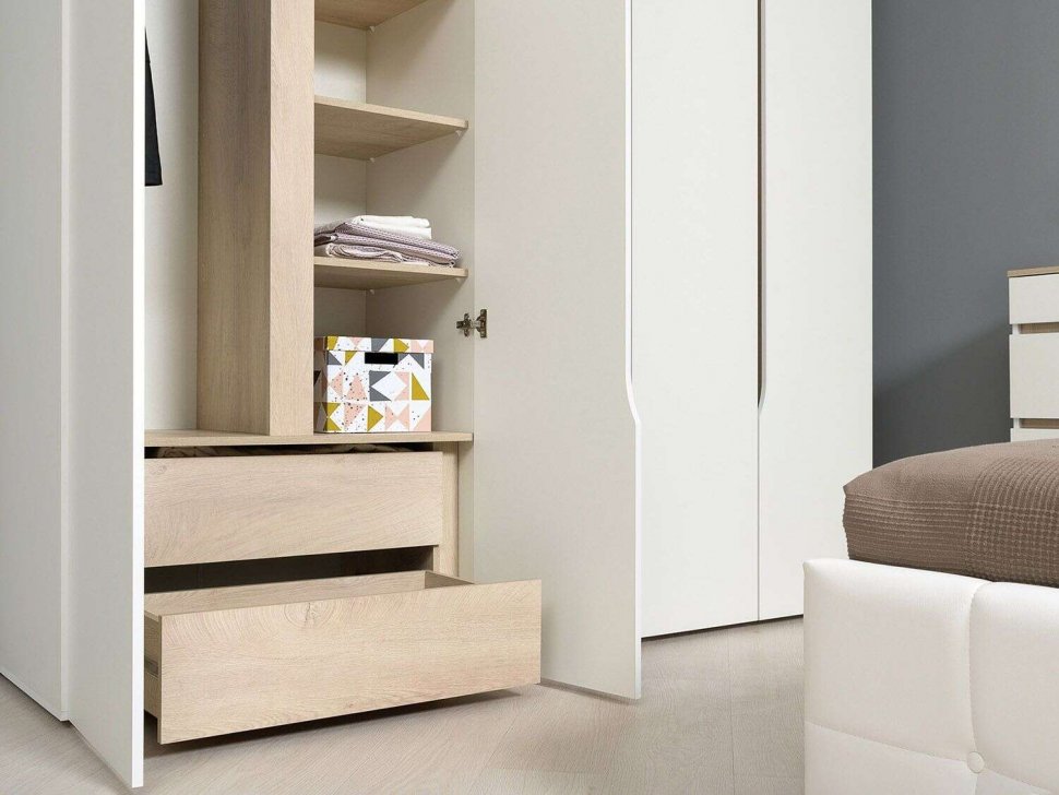 Спальня Муссон Белый/Дуб Эндгрейн комплектация 2