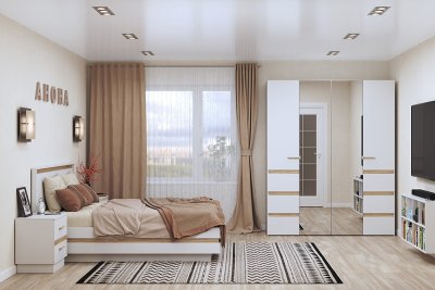 Спальня Анона (Глазов) Белый Комплект 1