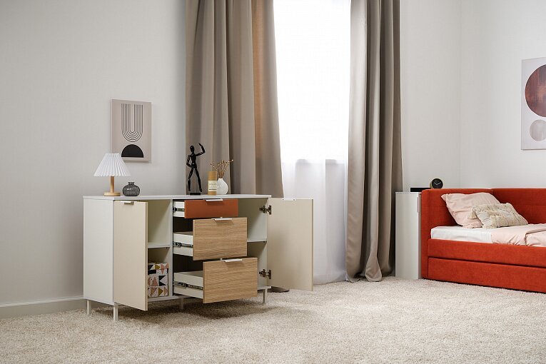 Комод Марвэл 16.234.02 Белый, Сатин, Плэйн, Безмолвная пустыня