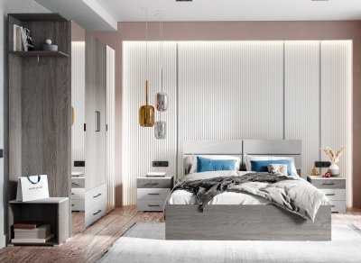 Спальня Теана (ТЭКС) Ясень Анкор темный Комплект 3