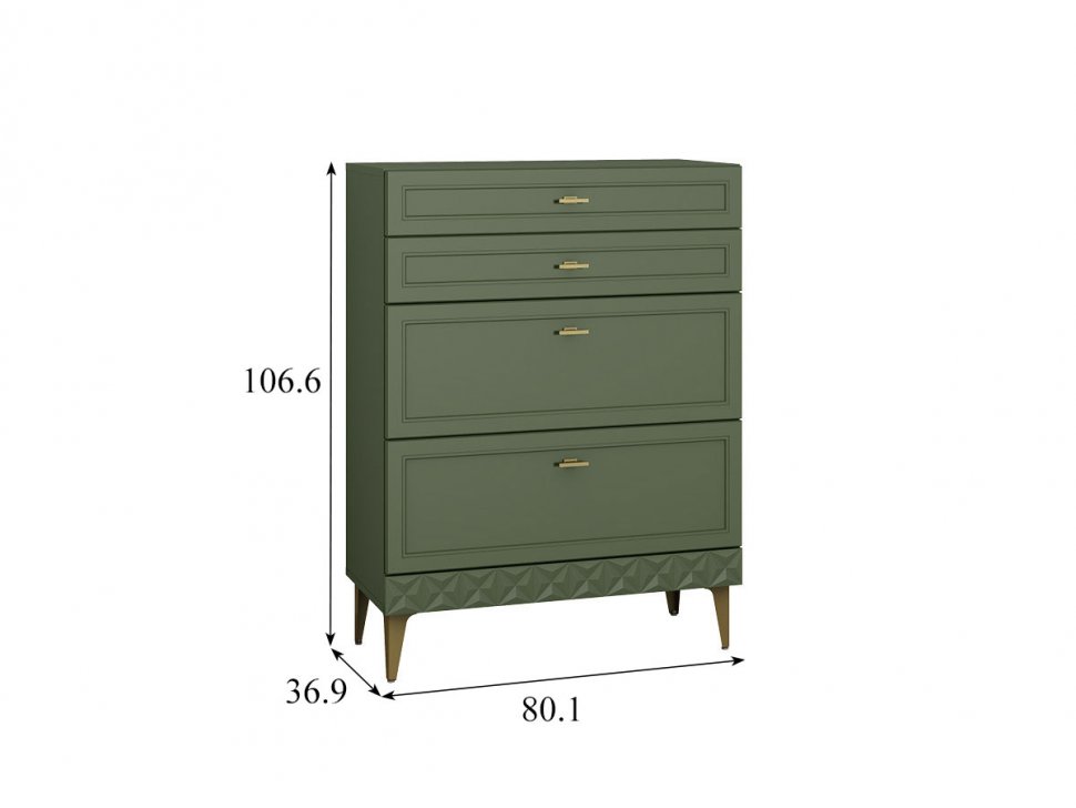 Марион комод 16.249 Дымчатый зеленый / Олива шагрень
