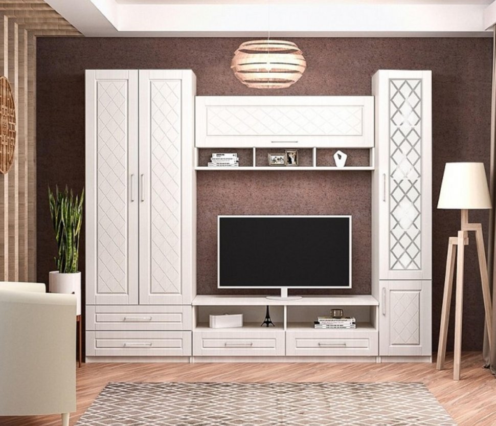 Аллегро 9 шкаф 2-х ств. Роммб / Бодега белая/Сандал белый