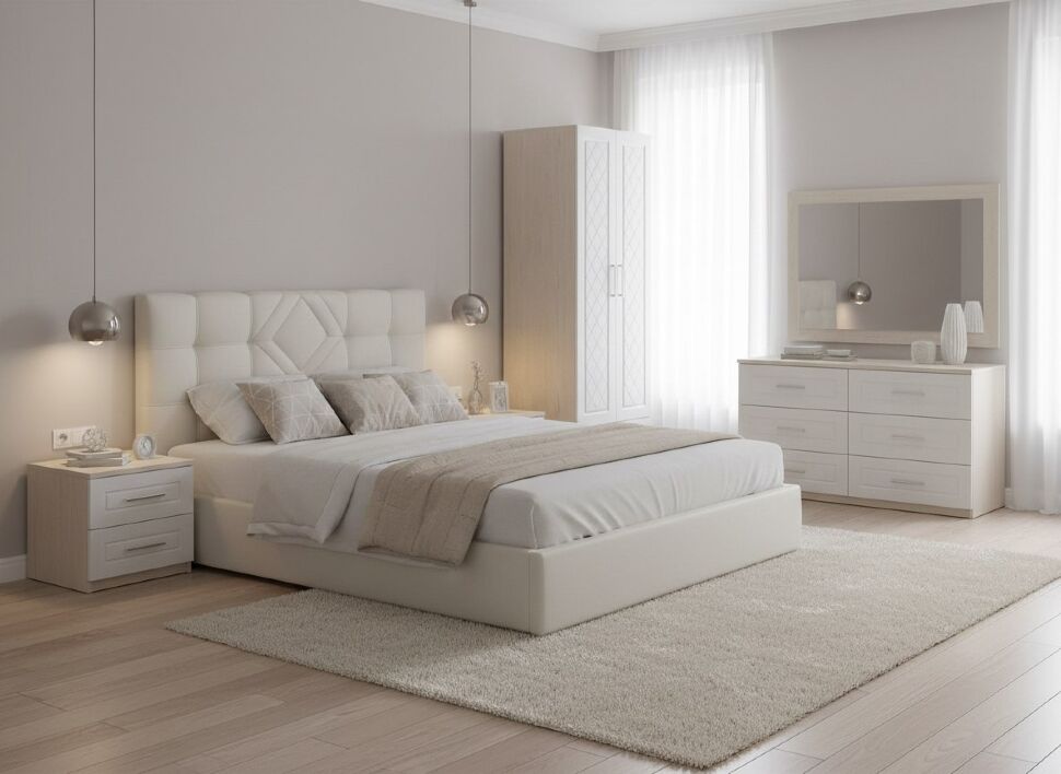 Аллегро 9 шкаф 2-х ств. Роммб / Бодега белая/Сандал белый