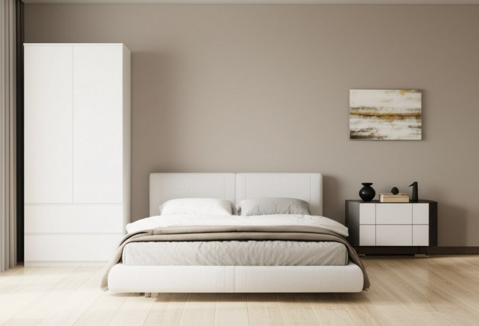 Шкаф двухстворчатый Симпл ШК-03 (БТС) Белый