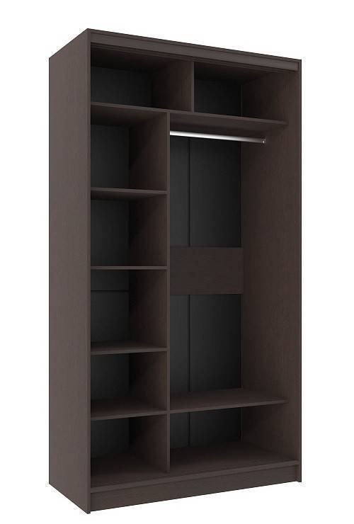 Шкаф-купе двухдверный с зеркалом 1200 Домашний Венге