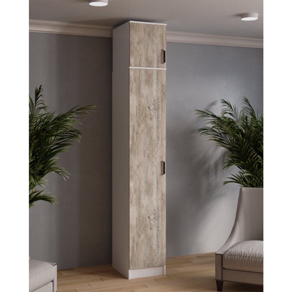 Антресоль для шкафа-пенала Лагуна (Белый/Дуб Юкон)